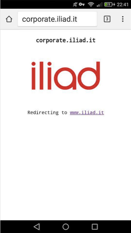 Corporate Iliad. Il sito web "aziendale" di Iliad Italia